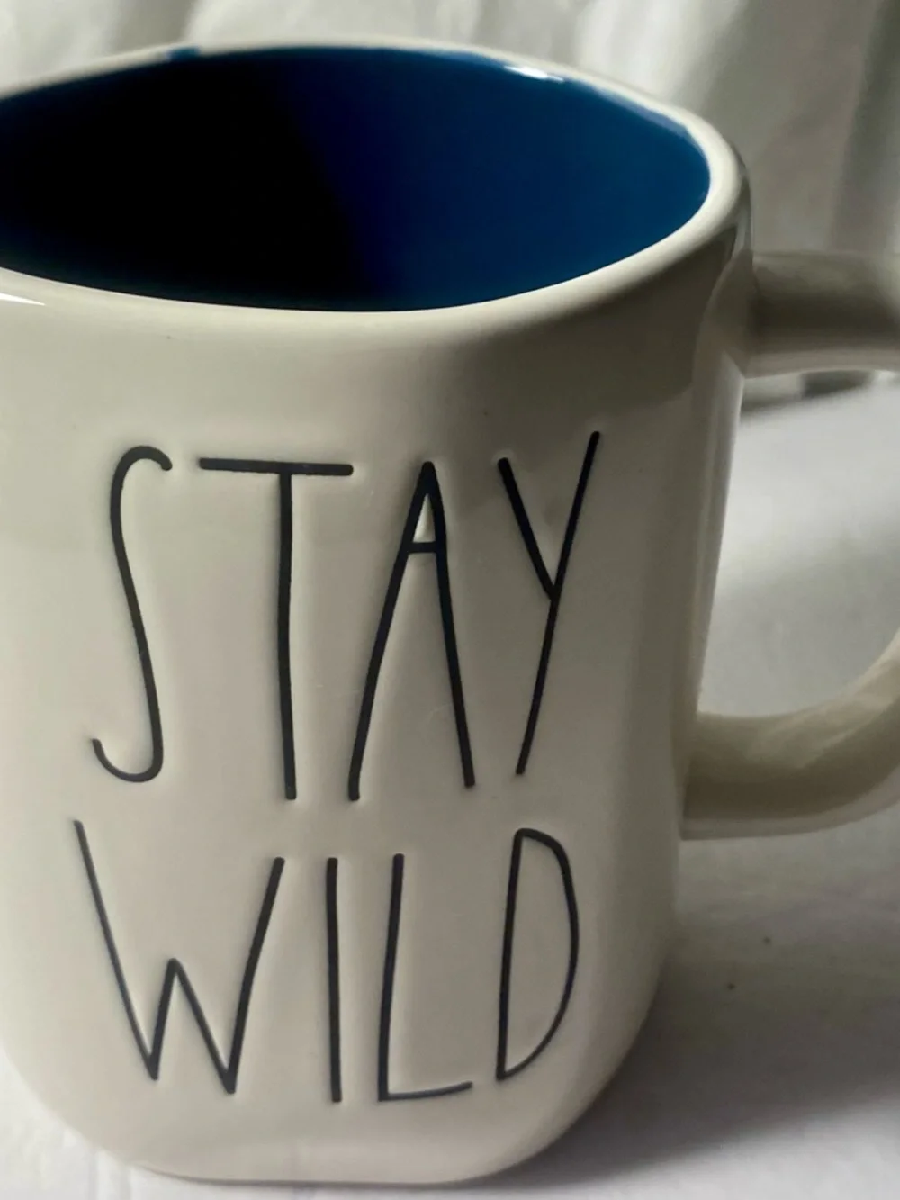 Rae Dunn White Mug with Blue Interior - STAY WILD - Picture 9 of 9